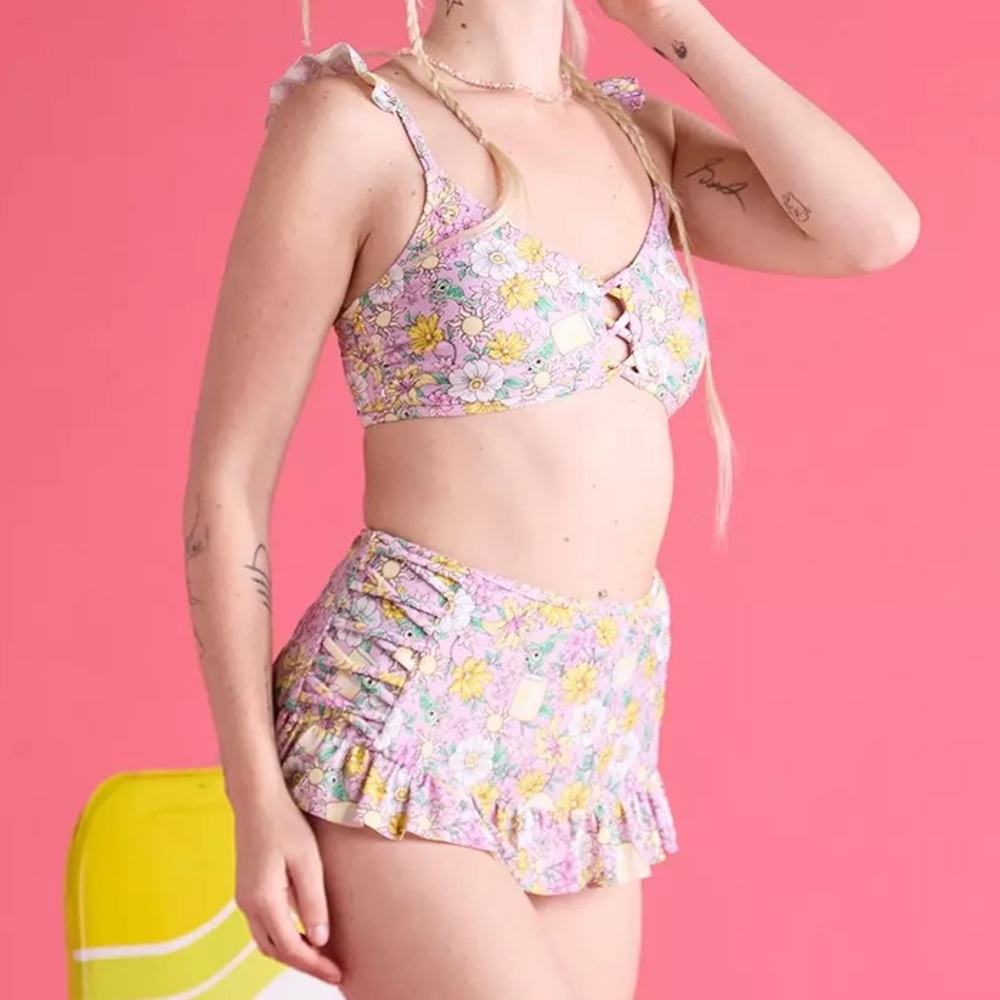 Disney Tangled Ruffle Skirted Swim Bottoms & Top Hot Topic